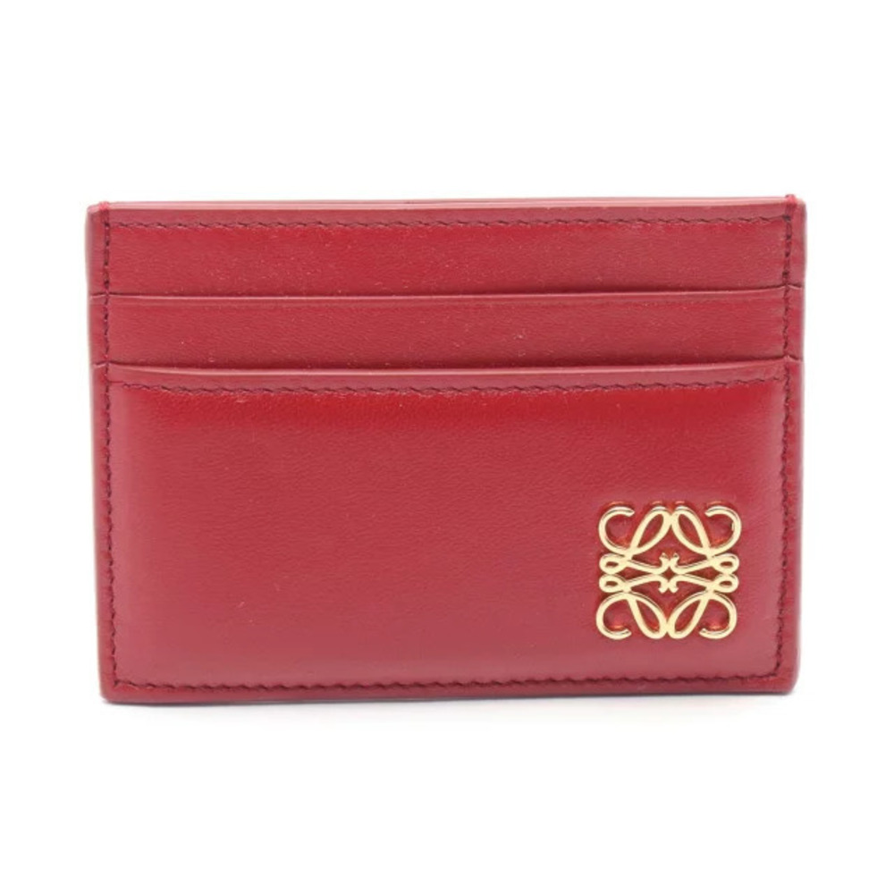 Loewe Puffer Anagram Card Case Wallet Leather Accessory Red